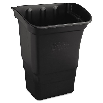 Rubbermaid Commercial Optional Utility Cart Refuse/Utility Bin Rectangular 8gal Black RCP335388BLA