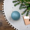 Northlight Holographic Glitter Shatterproof Christmas Ball Ornament - Turquoise Blue - 4" (100mm) - 2 of 3