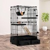 FDW 52in Multi-Level Cat Cage Cat Enclosure Cat House Cat Litter Bod with Hammock Ramp & Storage Drawers Large Indoor Cat Playpen Cat Kennel Black - 2 of 4