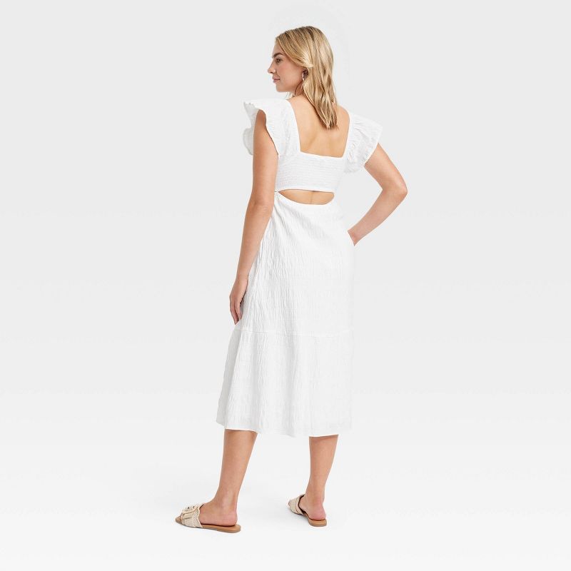 Women's Flutter Short Sleeve Midi A-Line Dress - Universal Thread™, 3 of 12