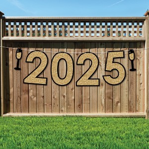 Big Dot of Happiness New Year's Eve - Gold - 2025 New Years Eve Party Decorations - 2025 - Outdoor Letter Banner - 1 of 4