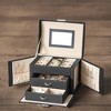 SONGMICS 3-Tier Jewelry Box Travel Jewelry Case with Handle 2 Drawers Lockable Jewelry Storage Organizer with Mirror - 2 of 4