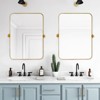 MAYEERTY 31.50x23.62x1.57in Wrought Iron Rounded Rectangle Gold Metal Hanging Mirror - 3 of 4