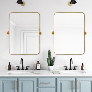 Spassway Bathroom Vanity Mirrors Black/Gold/Silver Rectangular Wall Mounted Beveled Glass Modern Decorative Mirror for Bathroom Bedroom Living Room - 1 of 4