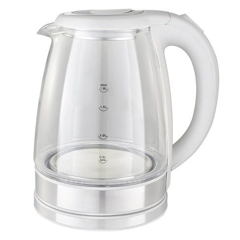 Lumme Glass Kettle 1.8lt Led Lighting 360 Swivel Base White Target