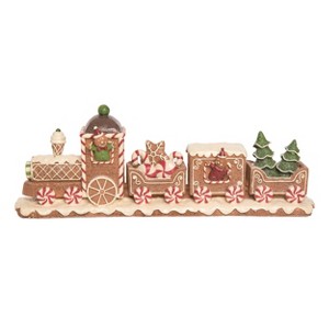 Transpac Resin Gingerbread Train Decor Multicolored Decorative Sculpture for Christmas Tabletop Indoor Use Gift Giving and Hostess Gifts Easy Care - 1 of 4