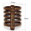 Slickblue Women's Ring, Wide Band with Vertical Synthetic Crystal Bar, Layered Look, IP Coffee Finish, Sizes 5–10 - 2 of 4
