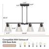 Tribesigns Dining Room Light Fixture, 4-Light Kitchen Island Lighting Chandeliers, Black - 3 of 4