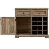 YOOCOZZ Farmhouse Liquor & Wine Bar Cabinet with 2 Drawers, Removable Racks, Storage Shelves - Gray Wash - 2 of 4