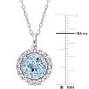 EVERLY JEWELRY | Sterling Silver 3 1/2 CT TGW Sky Blue Topaz Halo Pendant with Chain - 18 in - 4 of 4