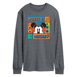 Men's - Disney - Music And Mickey Long Sleeve Graphic T-Shirt - 1 of 4