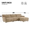 110 Inch L-Shaped Sectional Sofa Set with Ottoman, Modular Sofa with USB and Type-C Ports, Upholstered Sofa with Wood Frame-Coolbibila - 4 of 4
