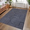 Washable Modern Large Living Room Rugs, Rainbow Print Soft Non Slip Bedroom Carpet, Low Pile Geometric Dining Room Rugs - 2 of 4
