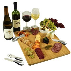 Picnic at Ascot Monogrammed Bamboo Charcuterie, Cheese & Cracker Serving Board - 1 of 3