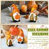 2 Pcs Fall Gnome Decoration Mini Autumn Gnomes Stripes Resin Fall Decorations for Harvest Thanksgiving Day Home Office Tiered Tray Table Decor - 3 of 4