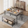 Whizmax Dining Table Set for 4, Kitchen Table and 2 Chairs for 4 with Bench, 4 Piece Dining Table Set for Small Space, Apartment - 3 of 4