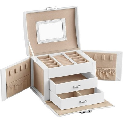 Songmics 3-tier Jewelry Box Travel Jewelry Case With Handle Lockable ...