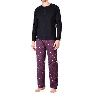 SLEEPHERO Henley Long Sleeve Tee Shirt with Knit Pajama Pants with Pockets - 1 of 1
