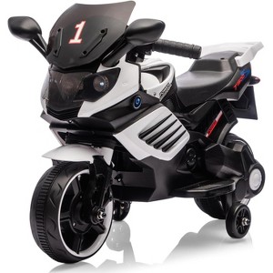 6V Kids Ride-On Motorcycle w/ Training Wheels & Treaded Tires - Working Headlight/Horn/Music, Stable Electric Toddler Bike Gift for Boys/Girls - 1 of 4