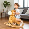 Mshliw 2-in-1 Plush Rocking Horse Toy for Kids 3-6, Ride-On Rocker with Sounds, Soft Seat & Pedals, Wooden Base for Indoor Play, Halloween gift - 2 of 4