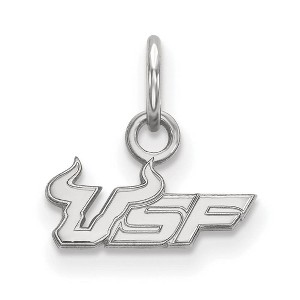 Black Bow Jewelry 14k White Gold South Florida Bulls NCAA Extra Small Pendant - 1 of 3