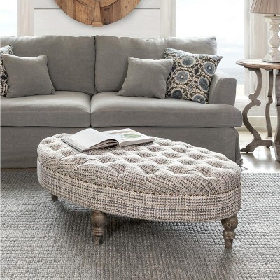 Park Hill Collection Parisian Tufted Oval Ottoman