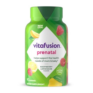 Vitafusion PreNatal Multivitamin Dietary Supplement Gummies - Lemon & Raspberry Lemonade - 90ct - 1 of 4