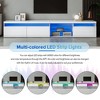 95"W Modern TV Stand TV Console Entertainment Center Media Console TV Cabinet with 2 Glass Shelves and LED for TVs Up to 105", White/Black-ModernLuxe - 3 of 4