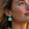 Ross-Simons Carved Amazonite Seashell Drop Earrings in 18kt Gold Over Sterling - 2 of 3