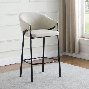 Sloped Arm Bar Stools with Cushioned Seat, Armrests, and Sturdy Frame, Ideal for Kitchens and Home Bars (Set of 2) - 1 of 4