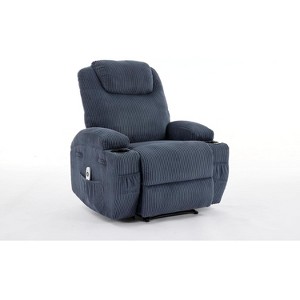 Recliner Chair,Electric Corduroy Space-Saver w/ 2 Side Pockets & USB Charger - For Adults, Tool-Free Assembly, Modern Design - 1 of 4