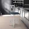 30" Lola Contemporary Bar Height Barstool in Brushed Stainless Steel Finish, Armless Design with Lumbar Support, Perfect for Kitchen - 2 of 4