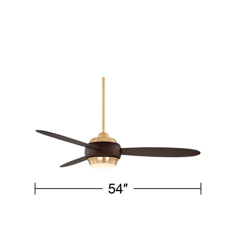 54" Casa Vieja Lynx Modern Indoor Ceiling Fan with Dimmable LED Light Remote Control Bronze Soft Brass Frosted Opal Glass for Living Room Kitchen Home, 4 of 9