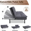 JUJABU Loveseat Memory Foam Futon Convertible Couch Sleeper Sofa, Grey Linen Fabric - 4 of 4