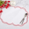 Saro Lifestyle Embroidered Polka Dot Placemat w/ Scallop Edge (Set of 4) - 4 of 4