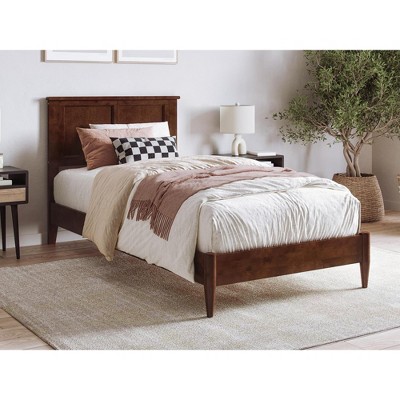 AFI Furnishings Charlotte Twin XL Solid Wood Low Profile Platform Bed in Walnut