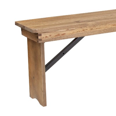 Rustic Solid Pine 8-Foot Folding Farm Bench