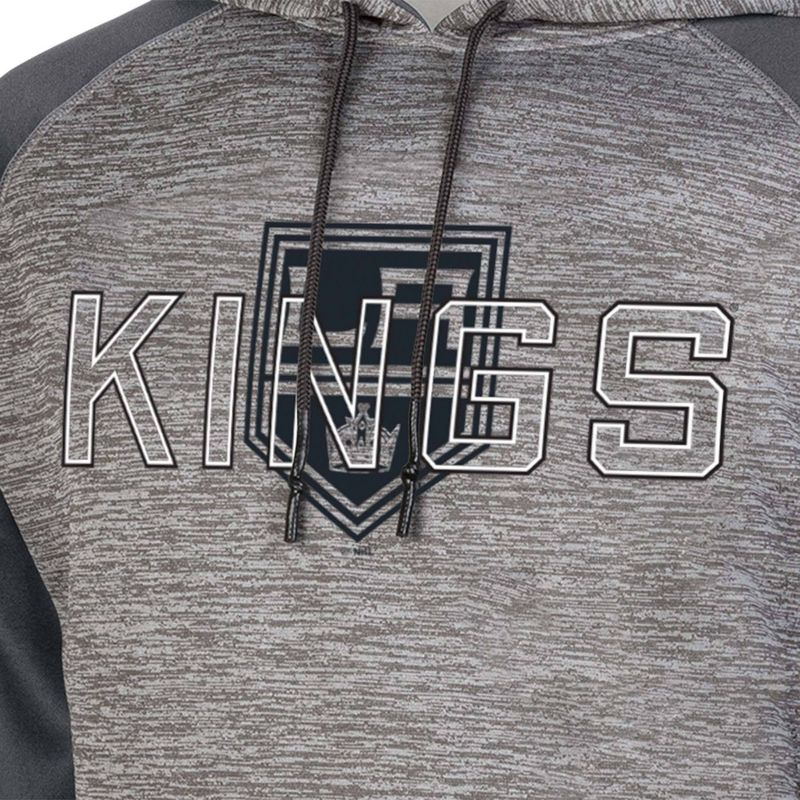 NHL Los Angeles Kings Men&#39;s Gray Performance Hooded Sweatshirt, 3 of 4