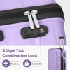 Karl Home 3 Piece Suitcases, PP Hard Shell Suitcase 20 inch 24 inch 28 inch Luggage Sets Double Wheels with TSA Lock Purple - 4 of 4