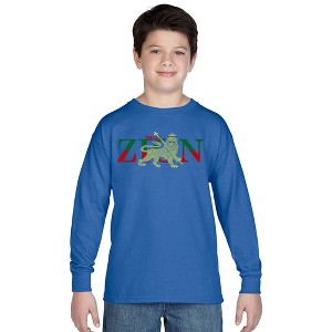 LA Pop Art Boy's Word Art Long Sleeve - Zion - One Love - 1 of 4