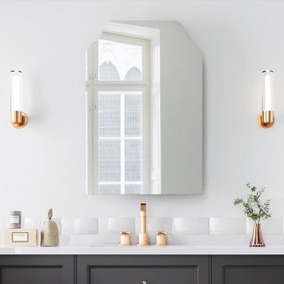 Wooakway 24 x 36 Inch Recessed or Wall Mount Medicine Cabinet Black Bathroom Storage with 3 Cupboards