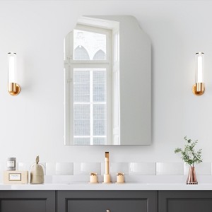 Wooakway 24 x 36 Inch Recessed or Wall Mount Medicine Cabinet Black Bathroom Storage with 3 Cupboards - 1 of 4