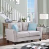 LOVMOR 57.5" Modern Living Room Loveseat Linen Upholstered Couch Furniture - 3 of 4