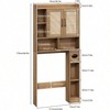 Rattan Over Toilet Storage Cabinet, Boho Bathroom Organizer with 2 Doors Adjustable Shelves Modern Above Toilet Rack Toilet - 2 of 4