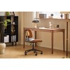 Nordlys Cane and Black Faux Leather Adjustable Office Chair Modern Design Style Upholstery Bedroom - 2 of 4