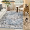 Area Rug, Vintage Printed Distressed Accent Rug, Low Pile Anti-Slip Front Door Mat, Foldable Thin Floral Carpet, Non-Shedding Stain Resistant Rugs - 3 of 4