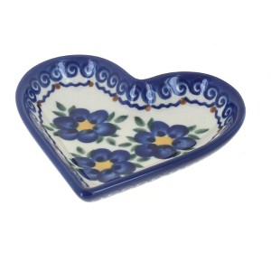 Blue Rose Polish Pottery 392 Vena Heart Dish - 1 of 1