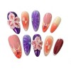 Hachikiko Floral Fantasy Rainbow Press-On Nails - Luxurious 3D Flower Decorated False Nails with Vibrant Colors - 3 of 4