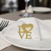 Unique Bargains Napkin Rings Letter Pattern Stainless Steel Gold Tone 1 Pc - 3 of 3