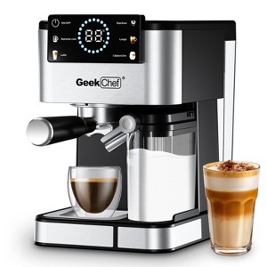 ELJGET Espresso Machine, 20 Bar Espresso Maker with Cold Brew, Automatic Milk Frother & Removable Water Tank for Home, Stainless Steel, 1.3L Capacity - 1 of 4